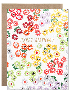 Tiny Floral Rainbow Birthday Card