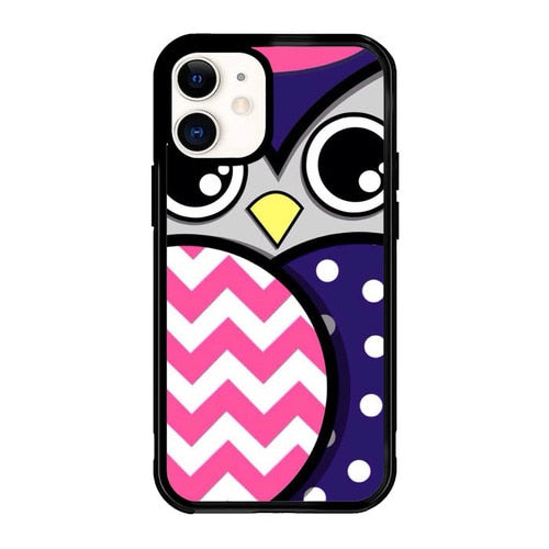 coque iphone 12/12 mini/12 pro/12 pro max Owl Chevron Polkadot E1755