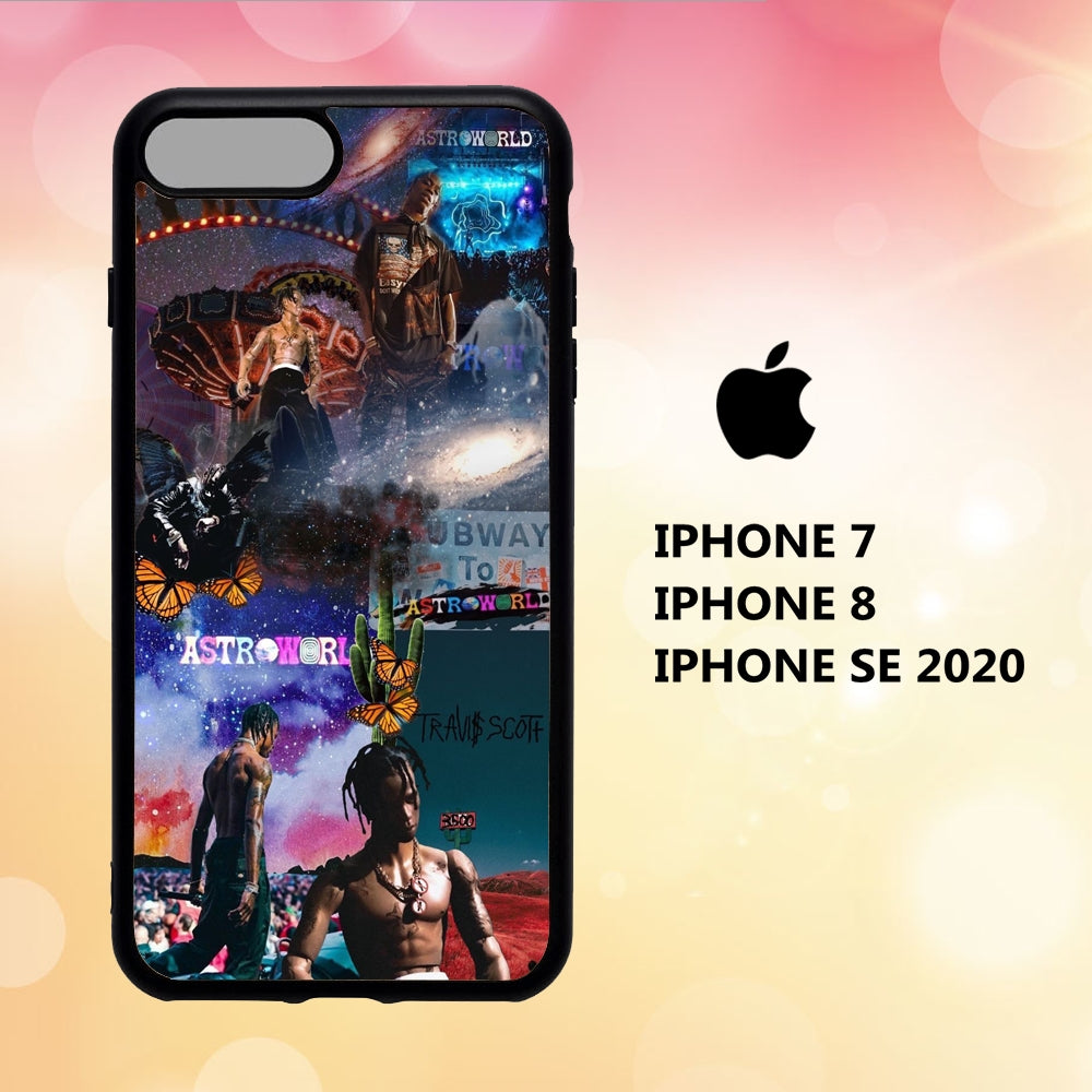 coque iphone 5 6 7 8 plus x xs xr case Q5959 travis scott wallpaper 115sU4