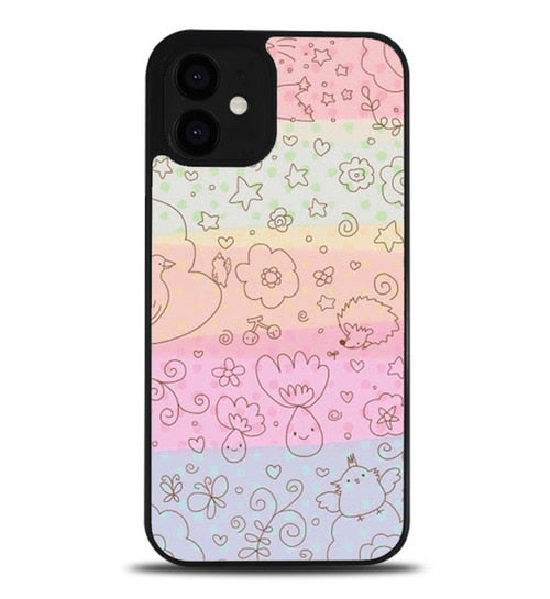 coque iphone 12/12 mini/12 pro/12 pro max Pastel Color Doodle P2212