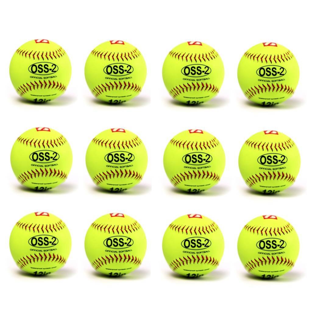 OSS-2 balle de softball initiation 12'', jaune, 1 douzaine