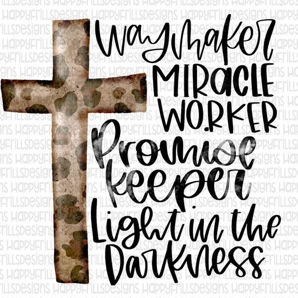 Download Leopard Cross Way Maker Miracle Worker Waymaker Happyfrillsdesigns