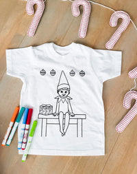 Elf Coloring Shirt with Fabric Markers