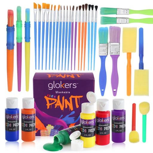 Paint Brushes Set for Toddler Kids Early Learning Toys Paints sponges  Crafts Materials/Art Supplies/Watercolor Painting/Artist Kit/3 4 5 6 7 8  Years Gifts nontoxic-100% Baby Safe Washable - Party Propz: Online Party