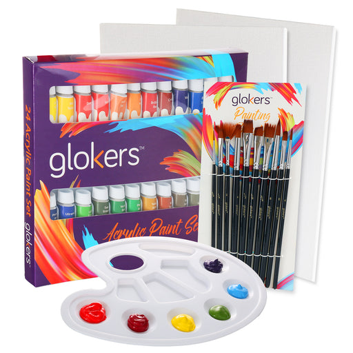 Glokers Acrylic Paint Set with Painting Supplies for Artists and Beginners