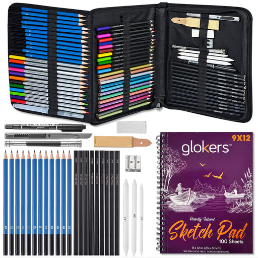 Brite Crown Sketch Pad - 9x12 Sketch Book (100 Sheets) Perforated Sketchbook Art Paper for Pencils, Pens, Markers, Charcoal and