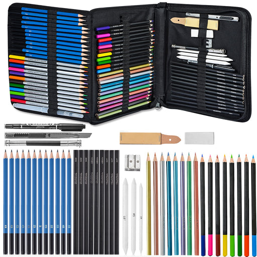 Drawing sets Sketch Pencil Sets 33 pice Professional Sketching Kit Bag Art  Pencils Pack with Graphite Charcoal Pe…