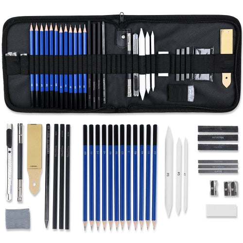 Glokers 72-Piece Arts Supplies and Drawing Kit Set - Complete Set of Art  Pencils: Graphite, Colored, Metallic, Charcoal, Watercolor - Also Includes