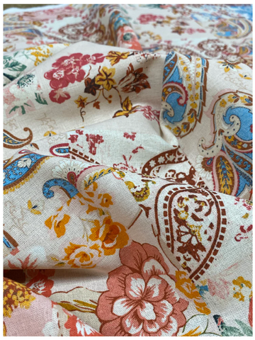 LI-7717W FLORAL PRINT LINEN VISCOSE BLEND. ITALY