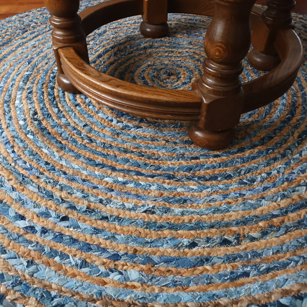 Eco-Friendly Rugs - Sustainable Jute & Recycled Denim - Fairly Traded - 3 Sizes 3