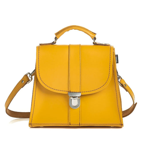 Handmade Leather Cross Body Bag - Yellow Ochre - Made In The UK