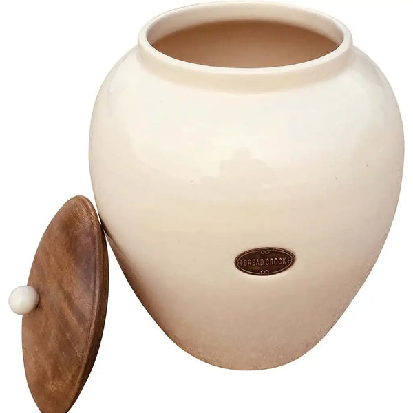 Cream Ceramic Bread Bin - Country Cottage Range Bread Crock 6