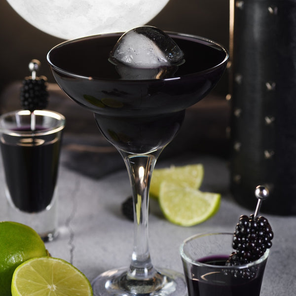 A spooky Black halloween cocktail.