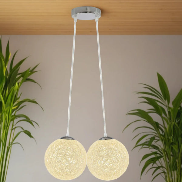 Rattan Wicker Globe Pendant Light - 7 Colours 1