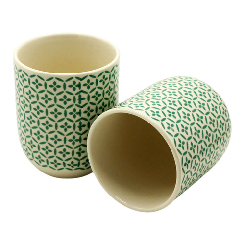 Herbal Tea Cups - Set of 6 Ceramic Cups - 5 Designs