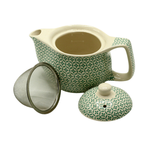 Small Herbal Teapot with Built In Strainer - Ceramic Diffuser Tea Pot
