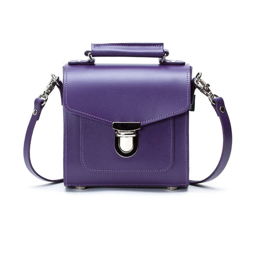 Handmade Leather Handbag - Sugarcube Handbag - Purple