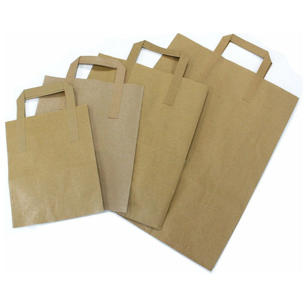 Paper Carrier Bags - Recycled & Recyclable - 3 Sizes - White or Brown 1