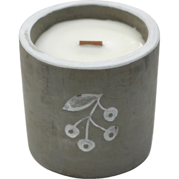Concrete Wooden Wick Soy Wax Candles  - Long Burning - 6 Great Scents 1