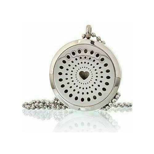 Aromatherapy Diffuser Necklace - Essential Oils Silver Heart Locket