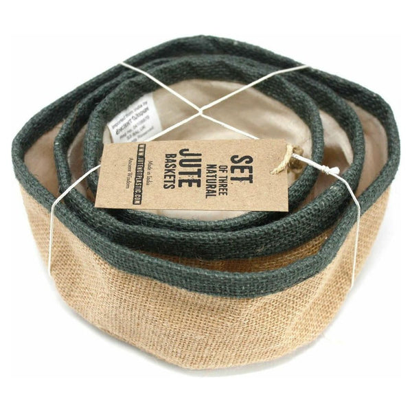 Eco Friendly Storage - Set of 3 Natural Jute Baskets - Choice of 4 Colours 2