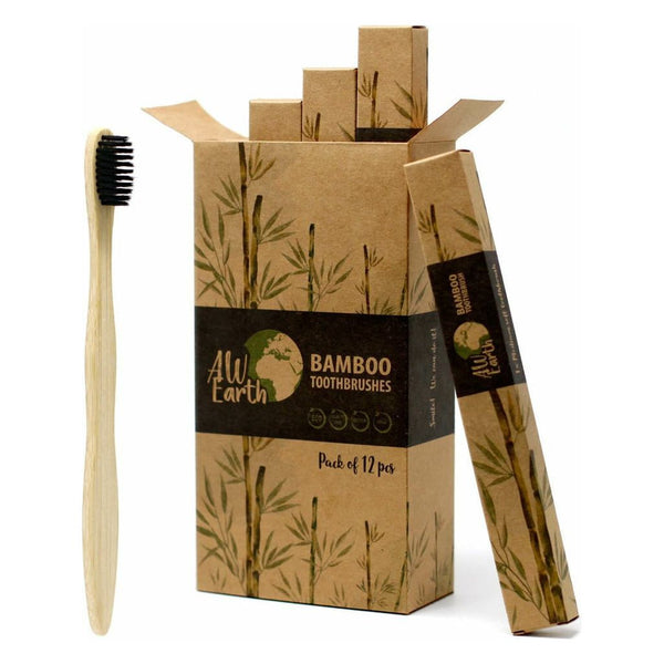 AW Earth - Eco Friendly Plastic Free & Vegan Bamboo Wooden Toothbrushes 0