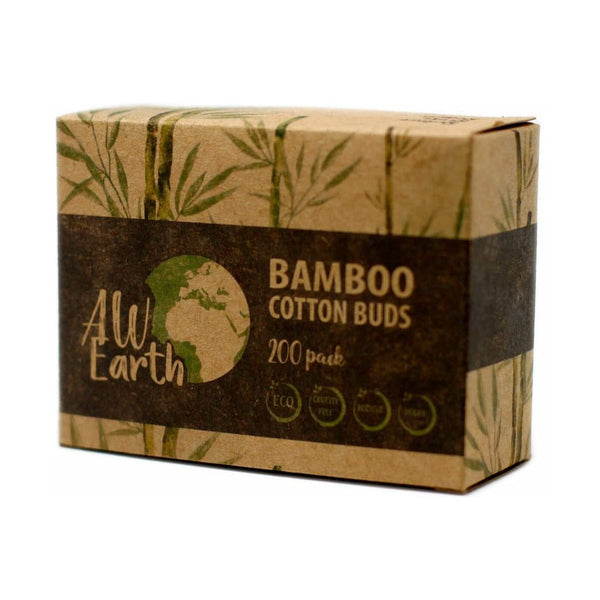 AW Earth - Eco Friendly Sustainable Bamboo Cotton Buds - Box of 200 1