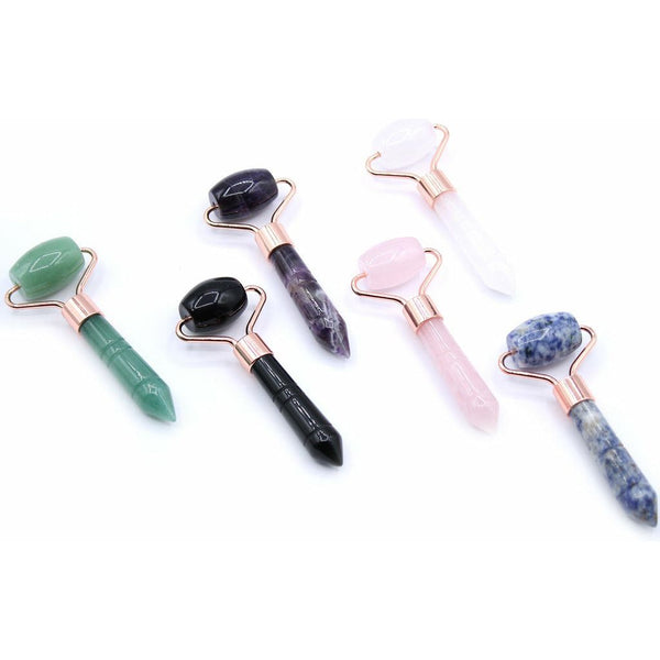 Gemstone Skincare Face Roller - 5 Designs with Pouch -Gem Roller For Face 3