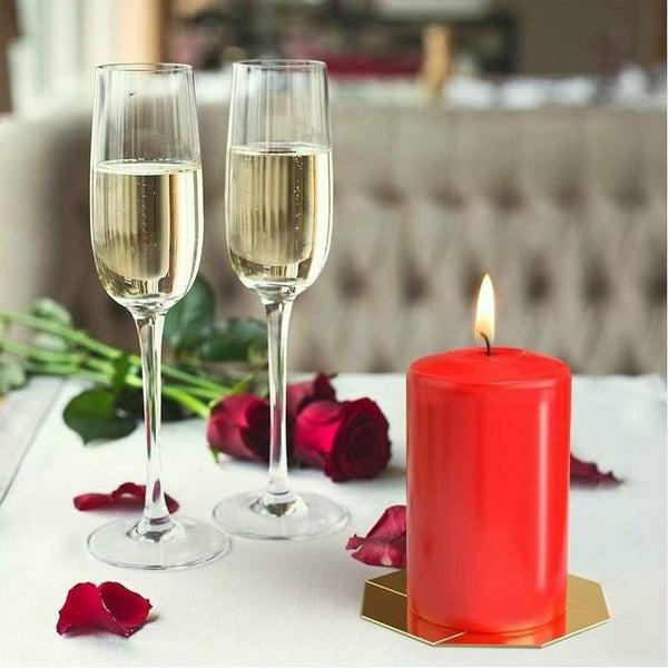 Pillar Candles - Pack of 4 - Red or Ivory - 3 Sizes - Decorative Candle Set 4