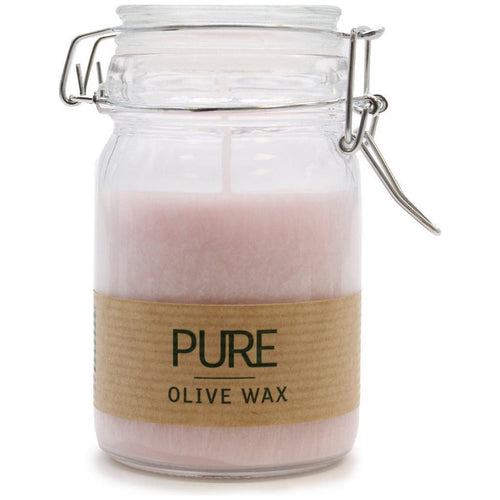 Pure & Natural Olive Wax Jar Candles  - Long Burning Handmade Vegan Friendly