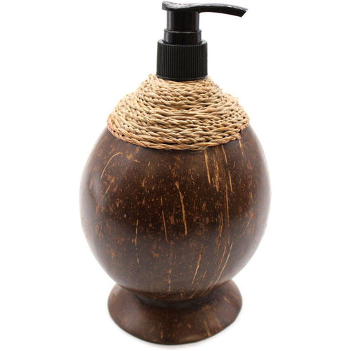 Handmade Natural Coconut & Sustainable Teak Wood Soap Dispensers