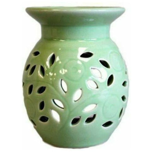 Classic Ceramic Oil Burners - Floral Design - Choice of 5 Colours 1