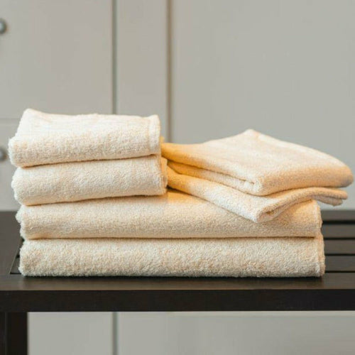 GIBIE - Natural Antibacterial Family Bath Towel Set for Sensitive Skin - Rust Cream