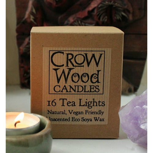 Crow Wood Candles - Handmade Unscented Soy Wax Tealights - Vegan Friendly