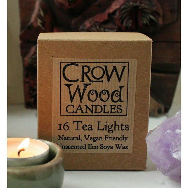 Crow Wood Candles - Handmade Unscented Soy Wax Tealights - Vegan Friendly 1