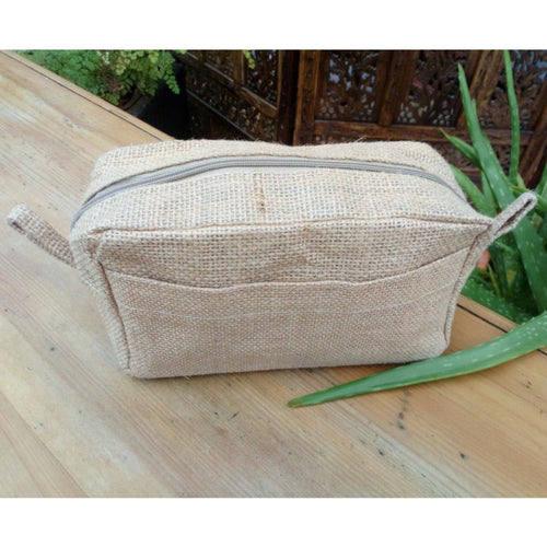 Sustainable Jute Toiletry bags - Green Lavender or Natural Make Up Bag