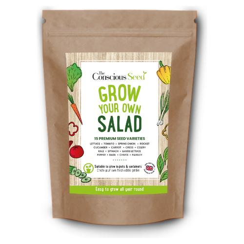 Eco-Friendly Salad Seed Kit - Non GMO Plastic-Free - 15 Premium Seed Varieties