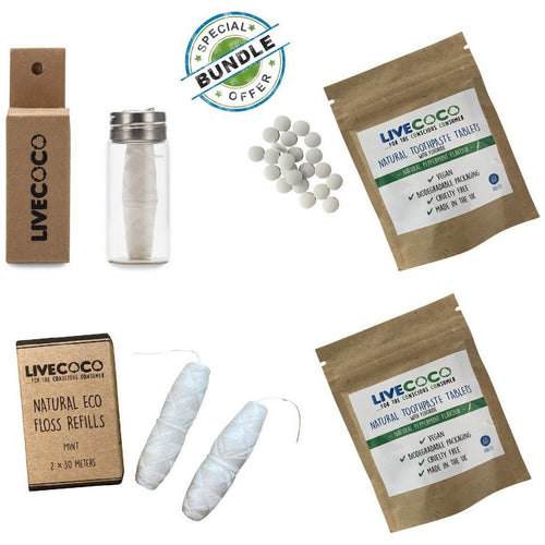 LiveCoco - SPECIAL OFFER - Zero Plastic Dental Bundle - Toothpaste Tablets & Floss