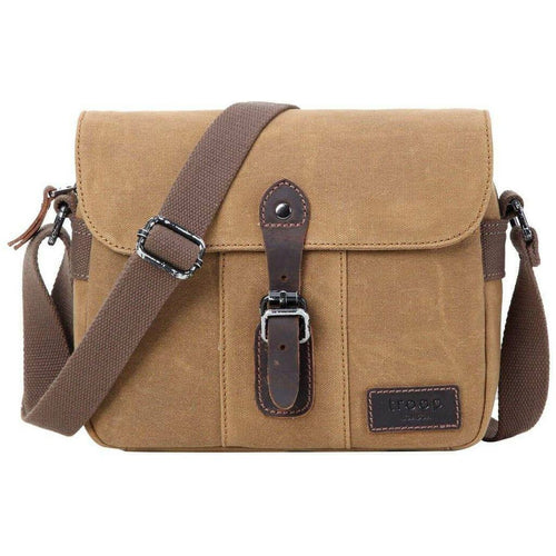 Troop London - Heritage - Canvas Leather Across body Bag, Small Travel Bag