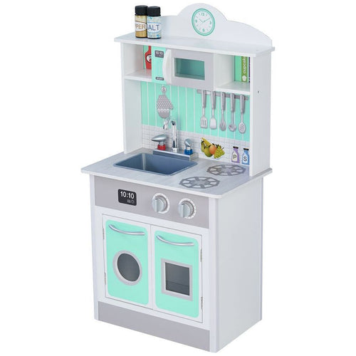 Wooden Toy Kitchen - Little Chefs Pretend Play Kitchen in Mint