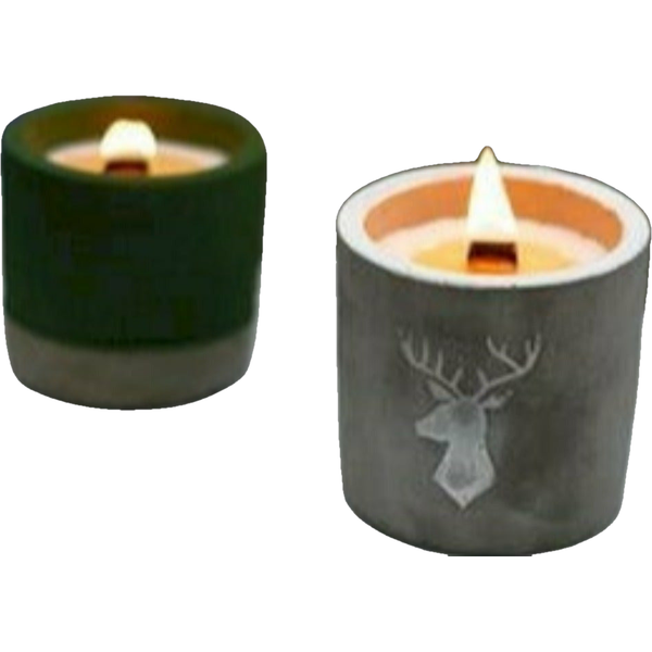 Concrete Wooden Wick Soy Wax Candles  - Long Burning - 6 Great Scents 4