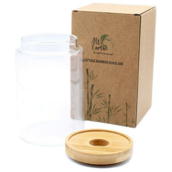 AW Earth - Eco Friendly Cottage Bamboo & Glass Storage Jars - Natural Home Storage 0