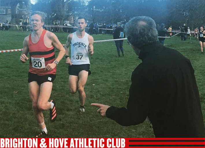 Kevin Moore running for Brighton & Hove Athletics Club at Sussex Cross Country Champs