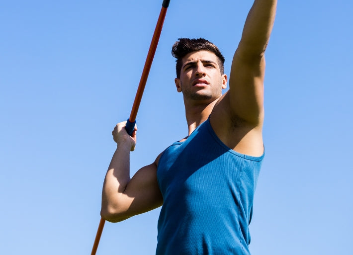 Athlete about to throw a javelin