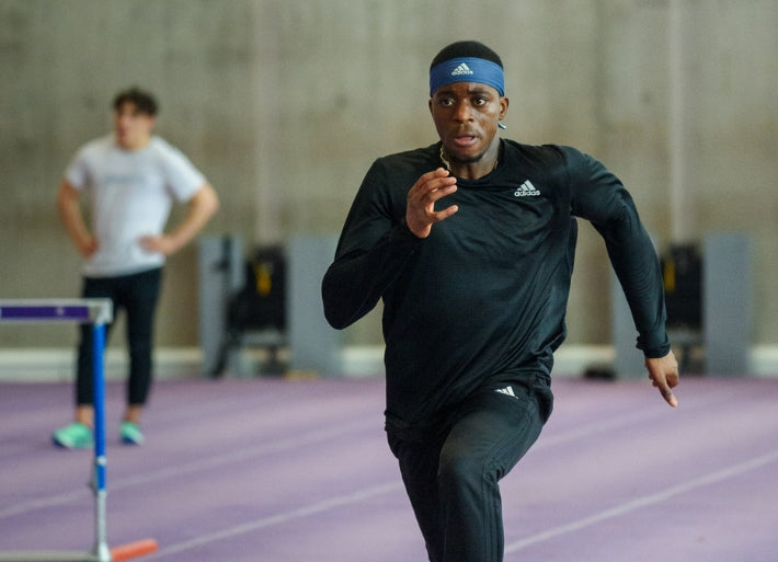 Destiny Ogali sprinting indoors