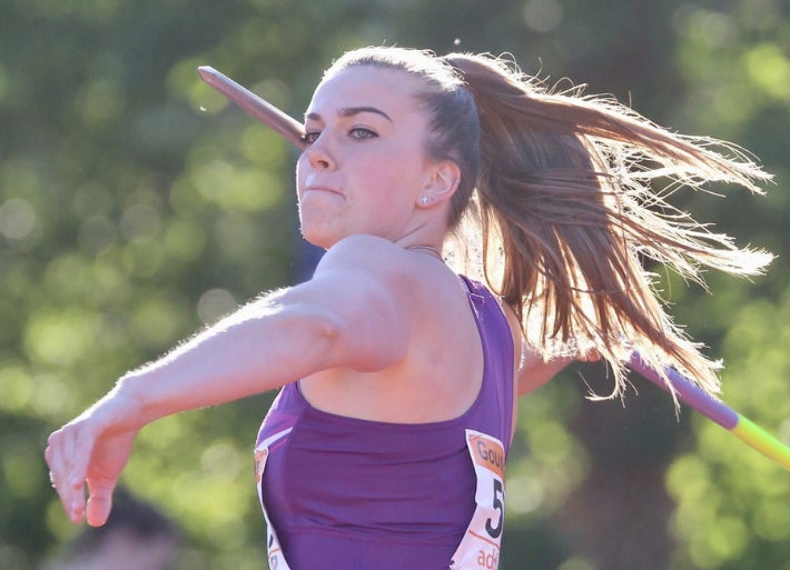 Bekah Walton at javelin competition