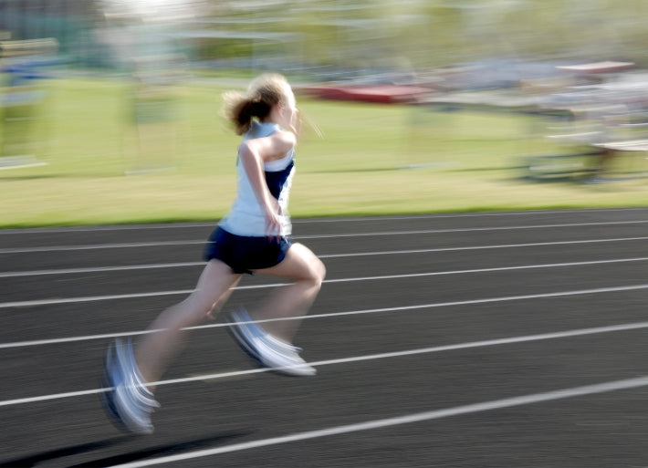 Fast 100m teenage sprint athlete