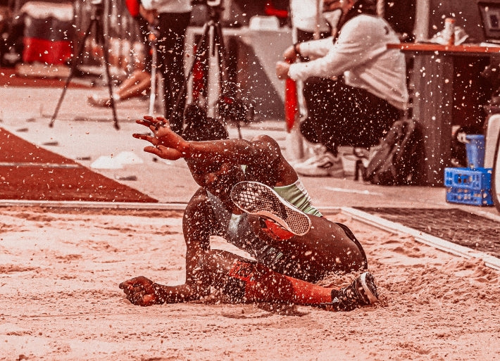 Female athlete doing the long jump