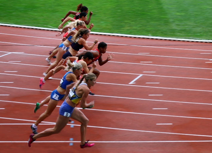 Female athletes competing against each other