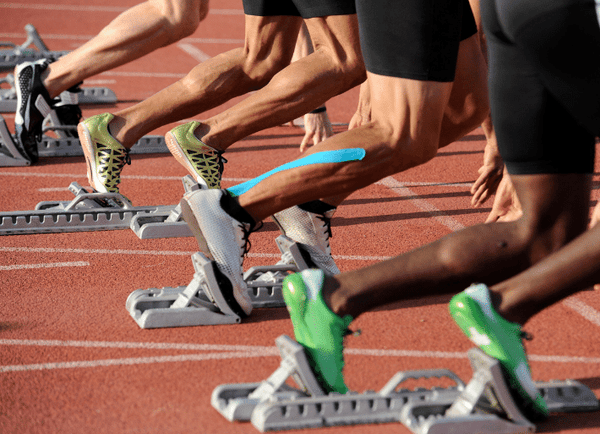 Athletics Starting Blocks in use